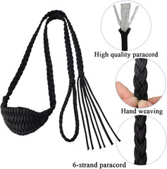 Paracord Balearic Shepherd Sling, 63 Inch Handcrafted Braided Slingshot, Roman