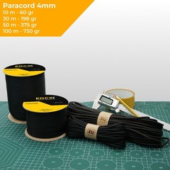 Paracord 1.2mm 8mm, Colour Black 10m, 20m, 30m, 50m, 100m | Ideal for crafting…