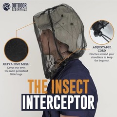 Outdoor Essentials Ultra Fine Mesh Hat Net with Adjustable Cord Lightweight