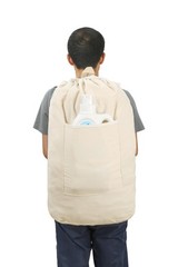 Canvas Laundry bag, Washable backpack, Adjustable X-Large, BEIGE