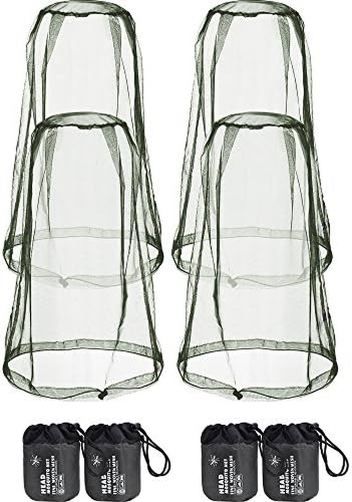 4 Pack Mosquito Bug Net Mesh for Head Mosquito Net Face Fly Netting Hood from In