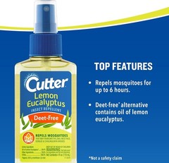 Cutter Lemon Eucalyptus Insect Repellent, No DEET 4 Fl Oz (Pack of 1)