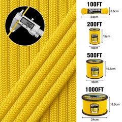 HOKINETY 1200 Paracord Rope – 4.4mm 14 Strand Nylon Parachute Spool para Cord…