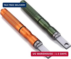2PCS Compact Fire Starter with Scraper Striker, Replaceable Threaded Ferro Rod F