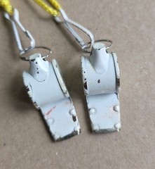 Two Vintage Metal Safety Coaching Whistles Made in Taiwan