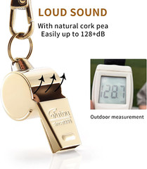 L4820 Whistle, Brass Coach Sports Whistle with Lanyard, Loud Crisp Sound Whistle