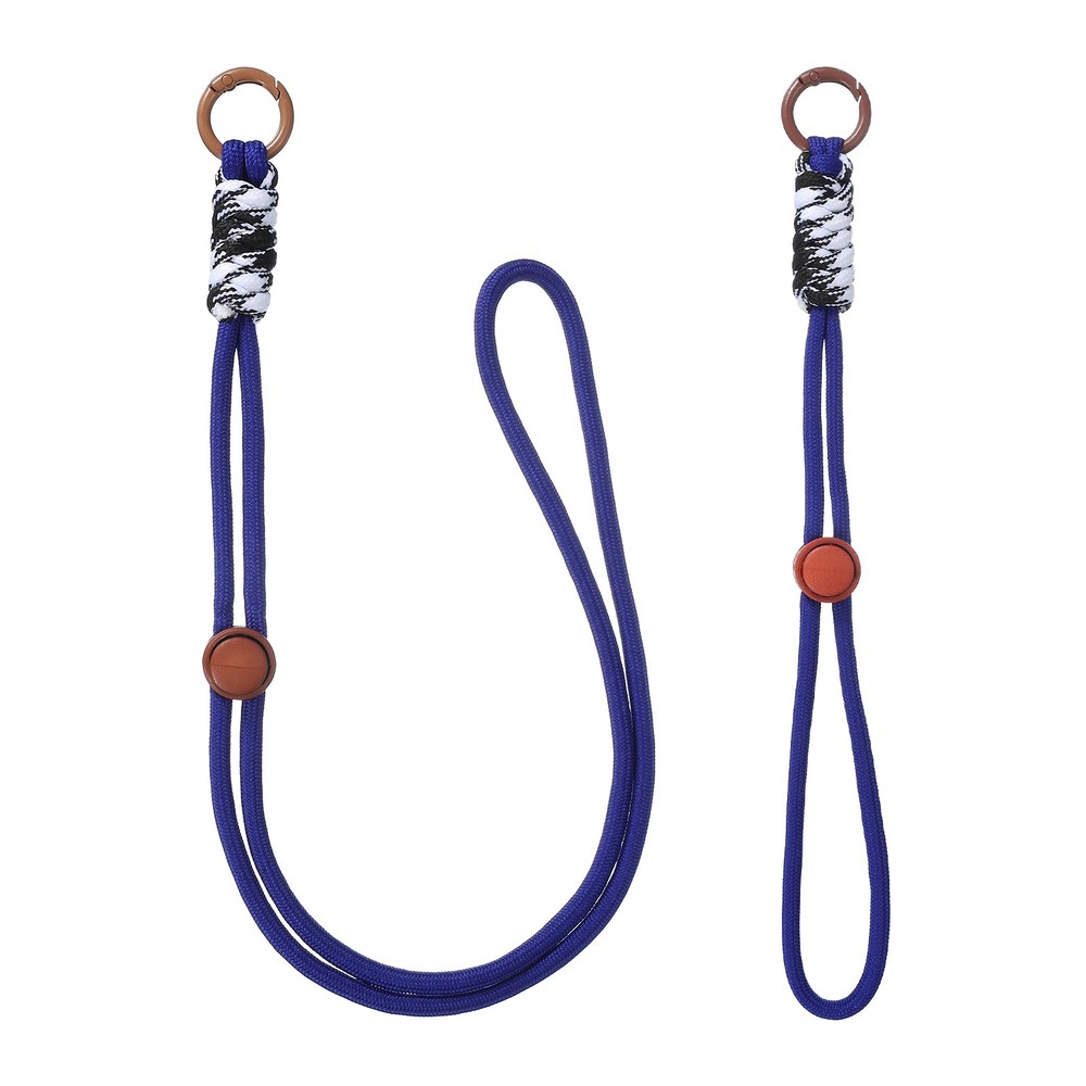 1Set Heavy Duty Paracord Keychain Lanyard for Keys , Deep Blue/Brown/Black White