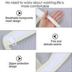 2 Pcs Hanging Laundry Bag Small Mesh for Washing Medium, White