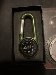 Carabiner Compass, Small Pocket-Sized Waterproof Gear, JEEP, 2 Compasses