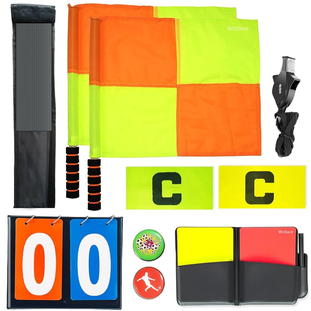 Soccer Referee Flags Kit, Referee Accessories Set,8 PCS Referee Toolkit inclu…