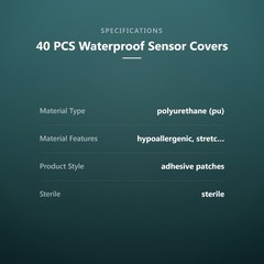 40 PCS Waterproof Sensor Covers for Freestyle /3 Plus – Transparent CGM Adhes…