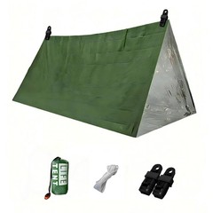 Survival Tent Kit – 2-Person Mylar Thermal Shelter, Waterproof Windproof Reus…