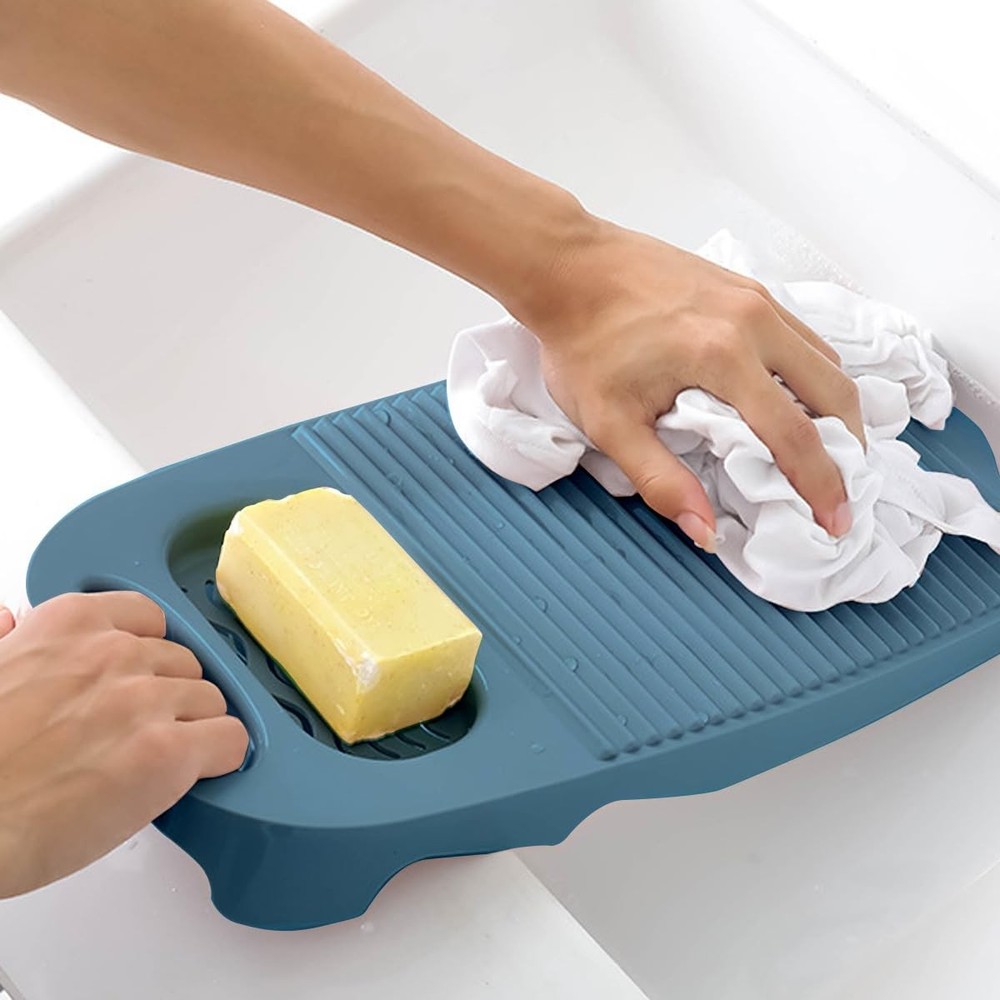 Wash Board, Washboard for Hand Washing Clothes, 8*1*17.7in, A-Navy blue