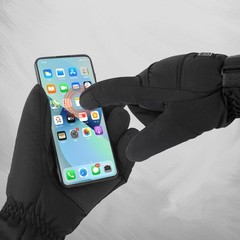 Heated Gloves with 2Packs 5V 5000mAh, Touchscreen Waterproof Large, Black