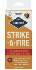8 piece Diamond Strike-A-Fire Starter Match Sticks Firestarter Logs 12min. Burn