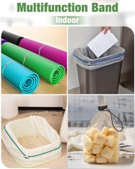 Garbage Can Rubber Bands Cord Lock Adjustable Design 6pcs (black,grey,white)