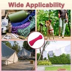 550lb Paracord Rope 200ft, 4mm Tent Rope 7-Strand Core Camping Cord Pink