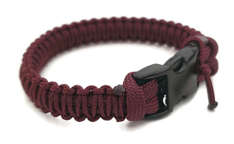Paracord Bracelet 550 Maroon/Maroon Micro Cord U.S. Seller – Handmade