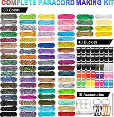 WEREWOLVES 80 Colors Paracord Cord, 550 Paracord Bracelet Crafting Combo Kits