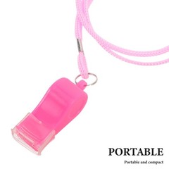 6 Pcs New Years Eve Party Whistles Pink Loud 120db Plastic with Lanyard Sports
