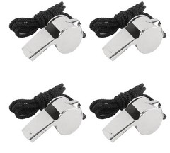Whistles with Lanyard 4 Pack, Sports Whistle for Coach, Referee, School
