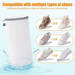 Kimmama Shoe Washing Machine Bag, Bag for 2L(7x7x15″), White