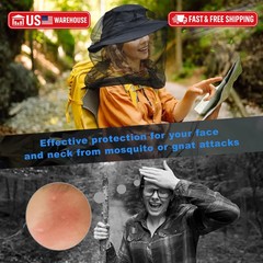 2 Pack Mosquito Head Net Bug Protection Ultra Fine Mesh Camping Hiking
