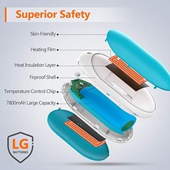 Rechargeable Hand Warmer, 7800mAh Electric Hand Heater with Max 12Hrs – Blue