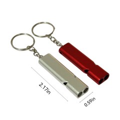 2 Pack Emergency Whistles Double Tube with Keychain for Outdoor Camping Hiking