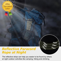 Paracord Reflective 1000Lb, 50/100/200/500/1000Ft 4Mm, 13 Strand Paracord Rope,