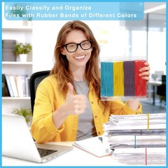 Okomagix Large Rubber Bands Office Blue, Red, Yellow and Purple