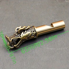 1X Brass Chinese Dragon Whistle Key Chain Pendant Outdoor Whistle Key Chain