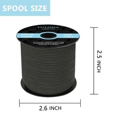 LUYADIN Paracord 240lb – Diameter 2mm Micro Utility Cord -3 100 ft, Black