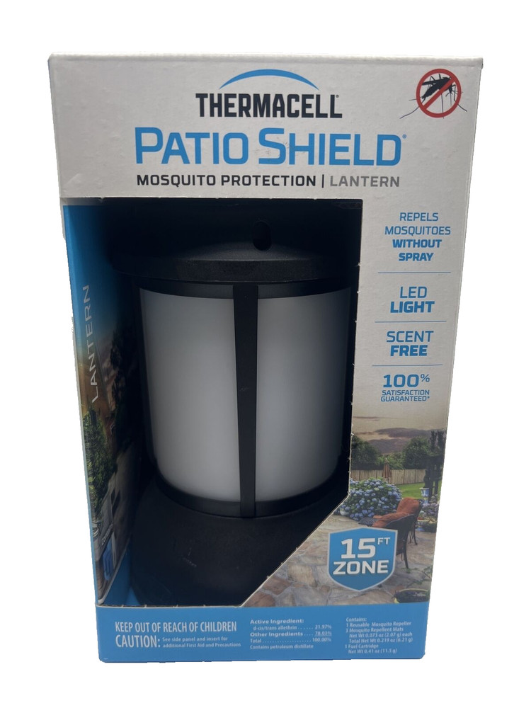 Thermacell Patio Shield 15 Foot Zone Mosquito Protection Repellant Lantern -New