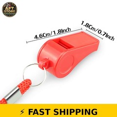 Hipat Red Emergency Whistles with Lanyard – 2 Pack