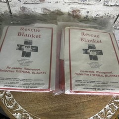 2 Emergency Essentials Reusable Thermal Rescue Blankets 69x72Mylar Survival Gear