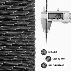 Reflective Paracord Rope 750 lb – 1000ft 5/32″ Parachute Cord 4MM 12-Strand para