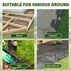 Besitu 16 inches Ground Rebar Stakes (16 pcs) I-16″x3/8″-16pcs, I Shape-Black