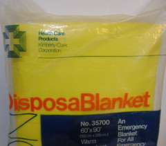 Vintage Emergency Blanket Thermal Survival Mylar Camping Hiking First Aid NOS