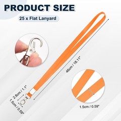25Pcs 18.1″ Polyester Loops with Key Carabiner, Orange for