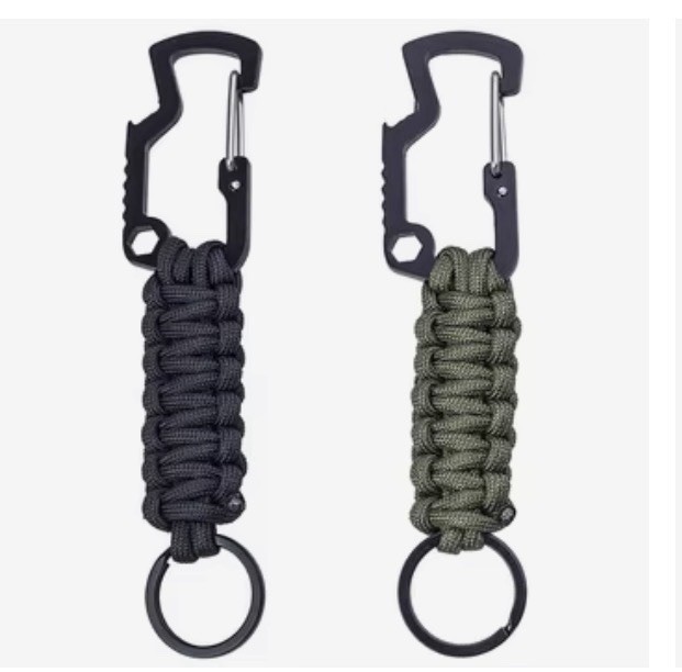 Multi-function Bottle Opener Carabiner Keychain, Paracord Keychain