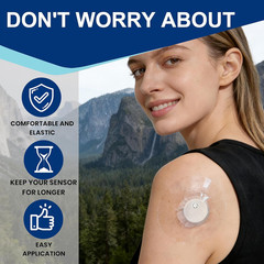 Libre 3 plus Sensor Covers Waterproof-40 Pack Freestyle Adhesive Patches, Transp