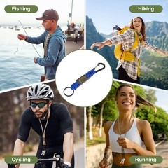 Paracord Keychains with USA Flag for Men Outdoor Activity(2Pcs, Navy Blue)