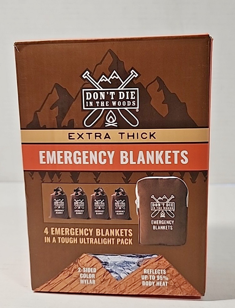 Emergency Blankets Extra Thick Tear Resistant Reduced Noise 2oz Each 4 Pack NEW