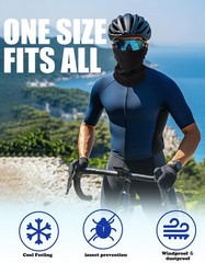 JHYWELL Cooling Neck Gaiter Face Mask, Black UV One Size, Pack
