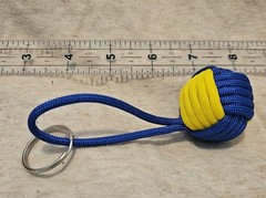 1″ Monkey’s Fist, 1 Wrist Lanyard + 2 Zipper Pulls. 550 Paracord, 1″ Steel Ball