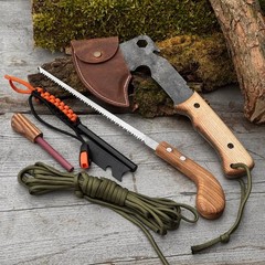 Bushcraft Kit with Camping Axe Saw Ferro Rod Sharpening Tool for Hiking Fishing