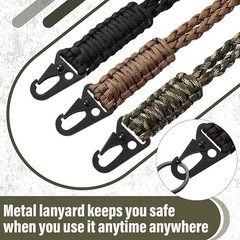 3 Pieces Heavy Duty Paracord Lanyard Keychains Braided 550 Lanyard Keycha