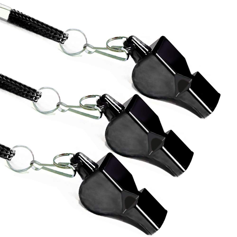Fya Whistle, Professional Sports Whistle with Lanyard, Very Loud Black