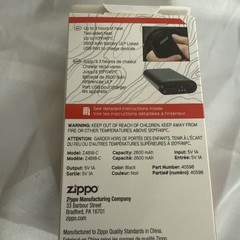 Zippo Black HeatBank 3 Rechargeable Hand Warmer Power Bank Cal Ripken Foundation